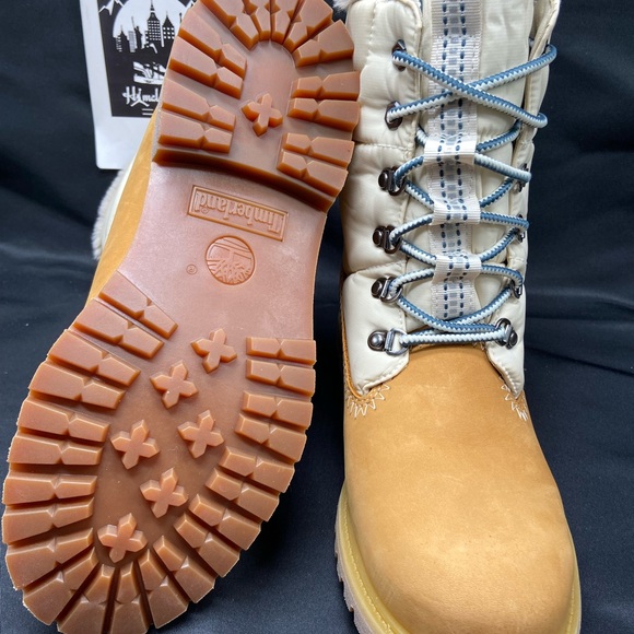 TIMBERLAND 6 INCH PREMIUM PUFFER WATERPROOF Boot WHEAT NUBUCK A2ER8 Women Size 9 - Picture 8 of 11